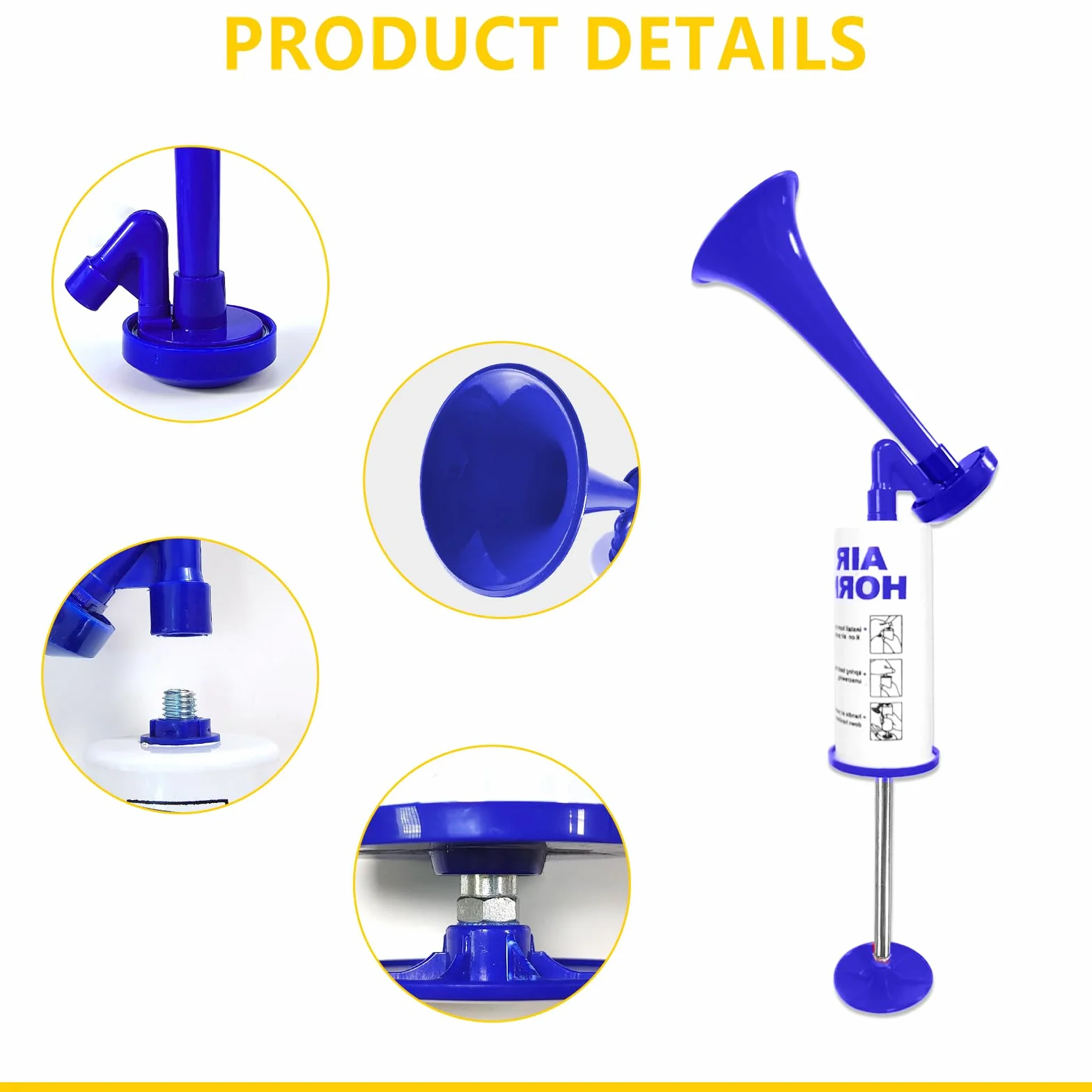 Fanfare Air Horn Estremamente Forte Corno da Stadio Tromba d'Aria Portatile per Nautica Eventi Sportivi