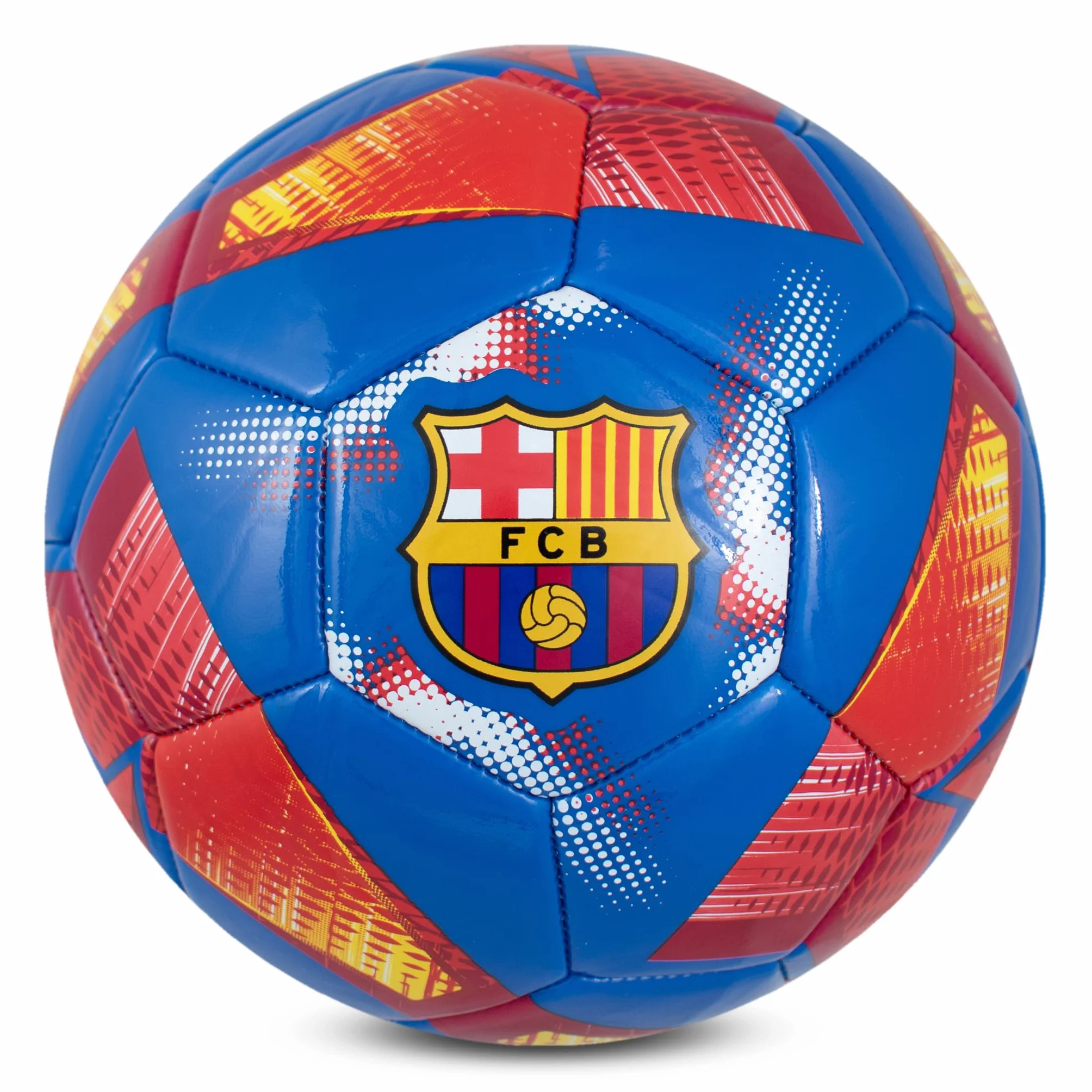 Hy-Pro Pallone da calcio con licenza ufficiale FC Barcelona, taglia 3, design a spirale, merchandising Barca, allenamento, collezione per bambini e adulti