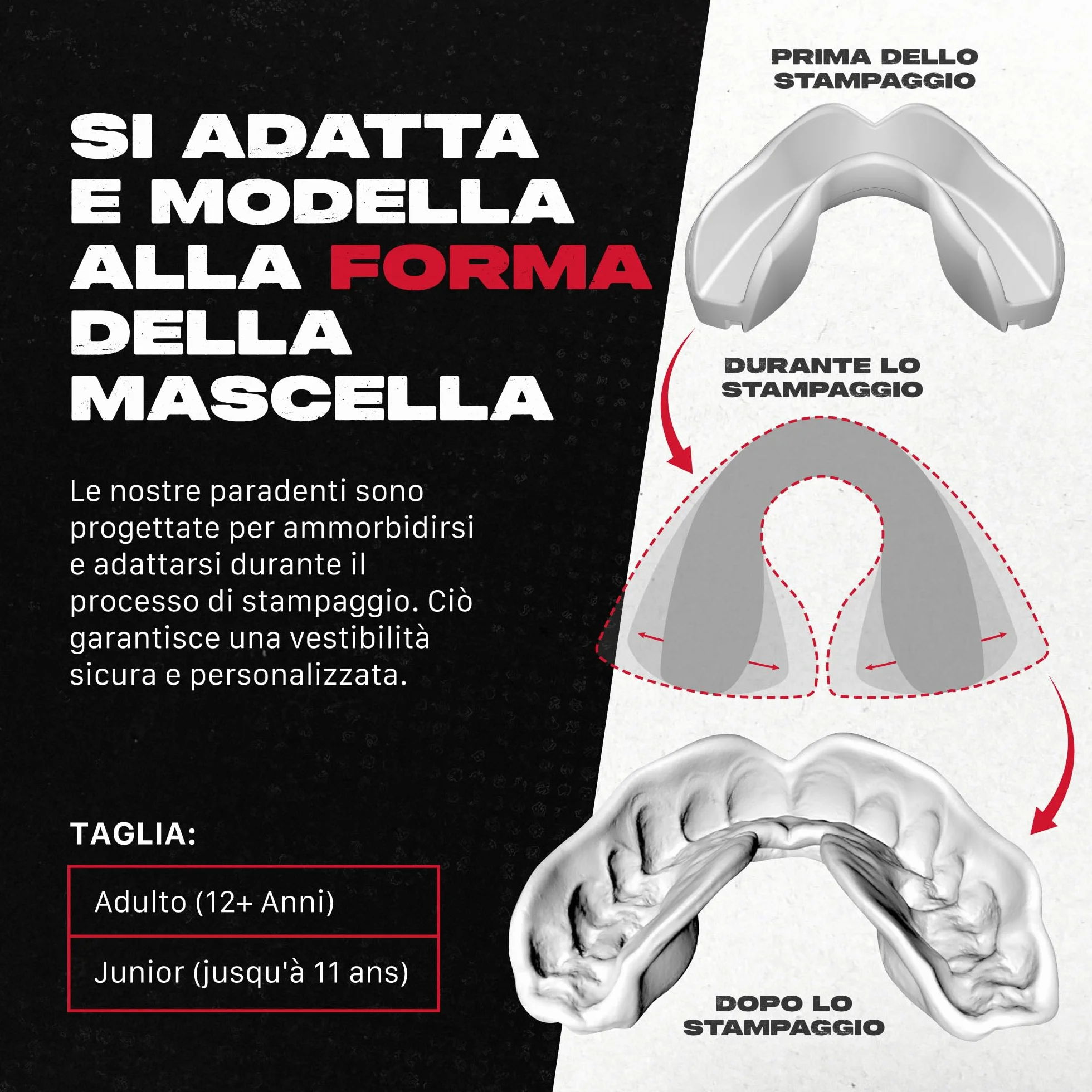 SAFEJAWZ Paradenti Sportivo Slim Adulti e Bambini Contatto Completo per Rugby MMA Hockey Judo Boxe