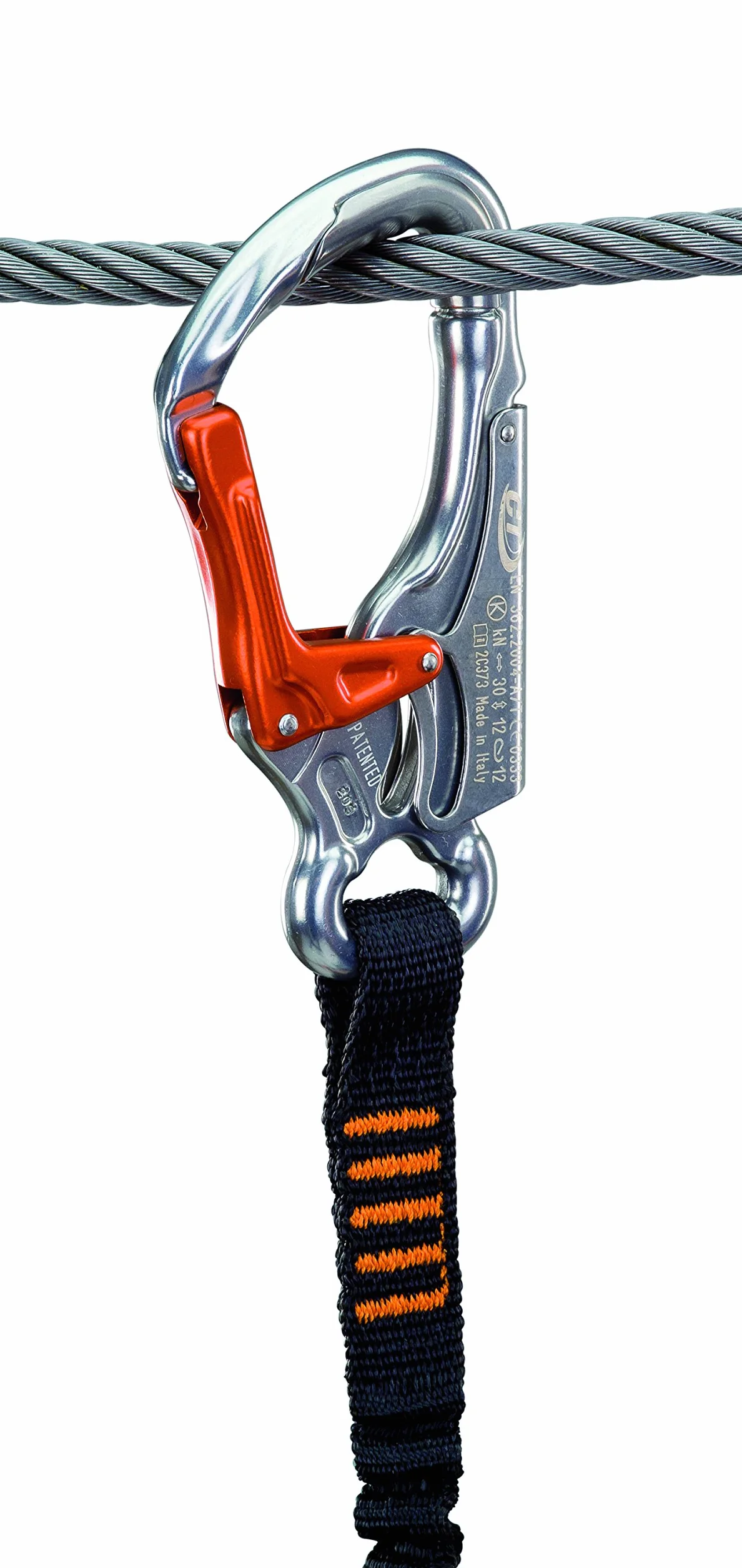 Climbing Technology K-Advance Shell Moschettone Doppia Leva Acciaio, Arancione