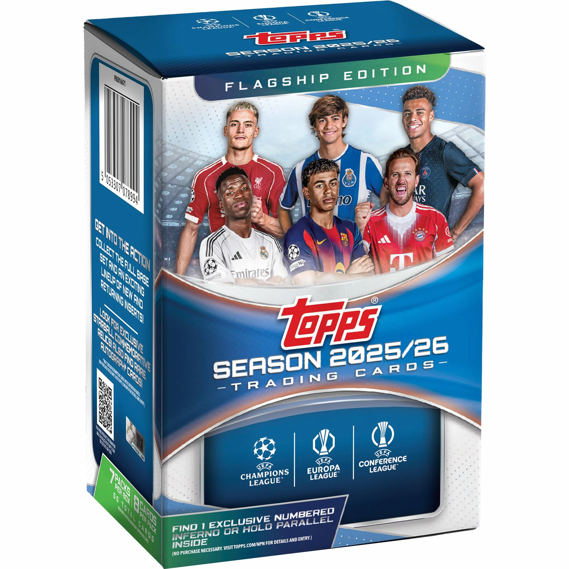 Topps UEFA Club Competitions Soccer 2025-26 - Pallone da calcio sigillato in fabbrica