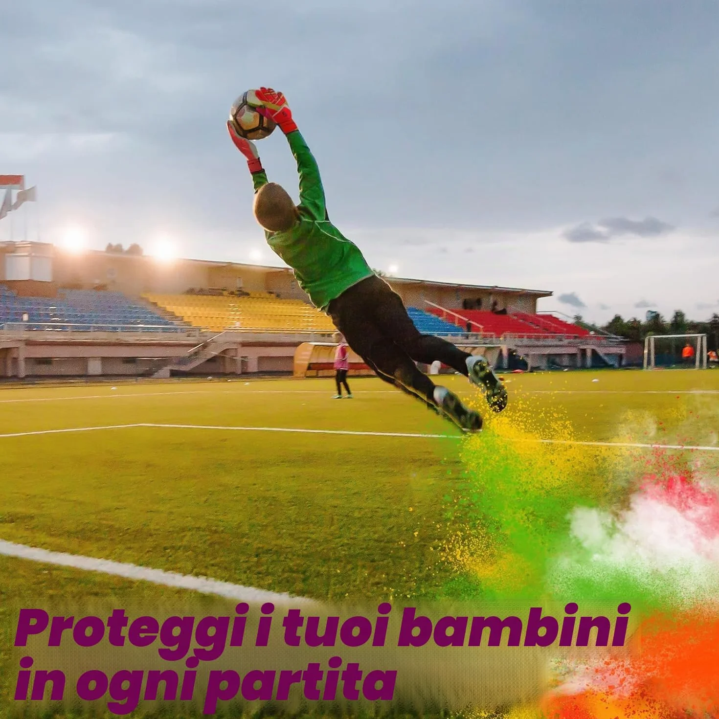 Sportout guanti da portiere bambini ragazzi doppia protezione polso lattice antiscivolo