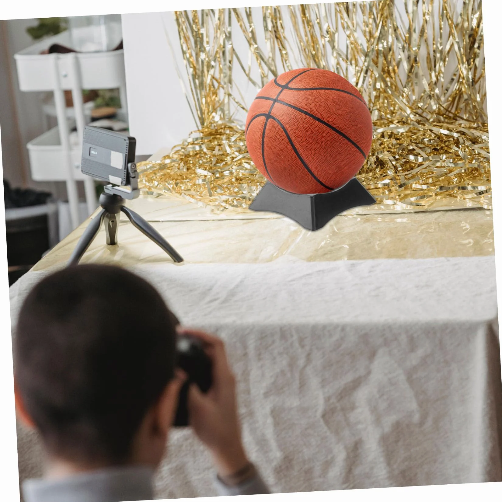 Anneome Supporto Esposizione Palla Calcio Basket Plastica Base Stabile Nero 9 Pezzi Allenamento