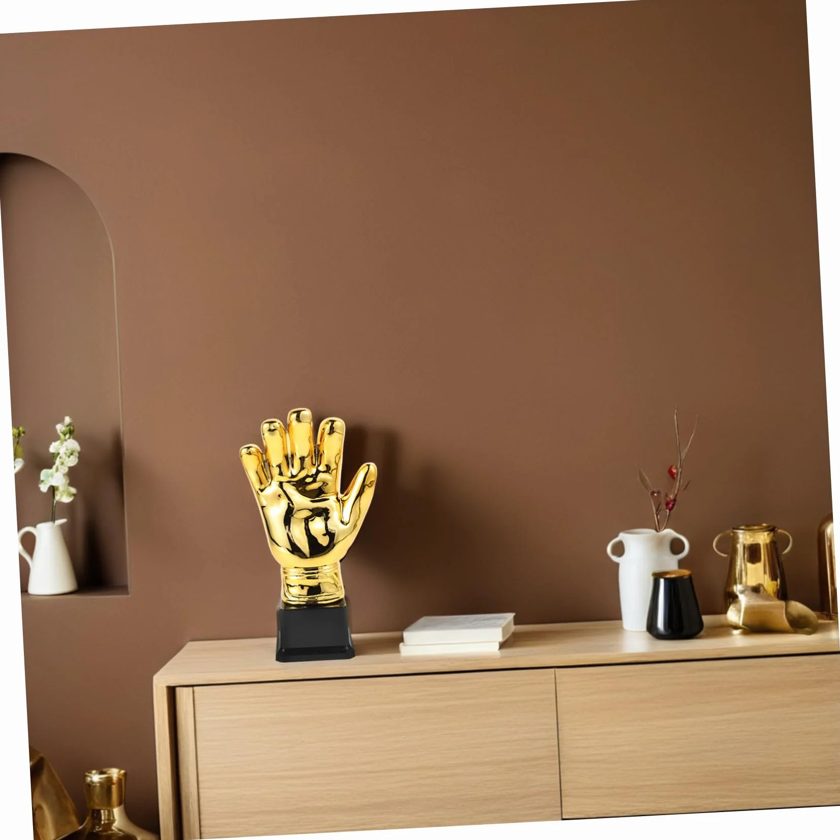 Guanto d'oro Calcio Portiere Plastica Premio Decorativo Competizioni Scolastiche