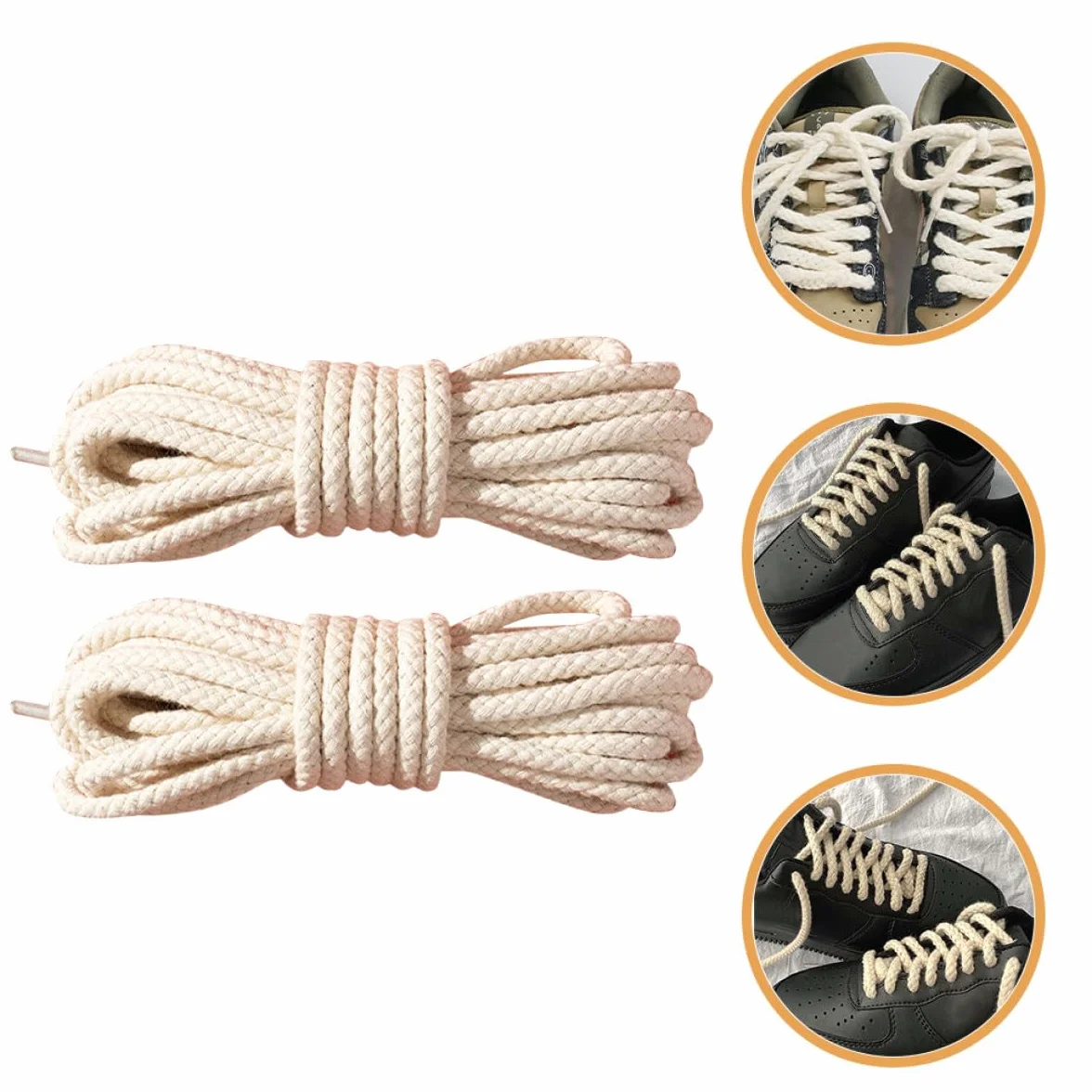 Abaodam Lacci per Scarpe Intrecciati Spessi in Poliestere 120 CM Set da 2 Lacci Decorativi e Multifunzionali per Scarpe Sportive e Stivali per Uso Quotidiano e Outdoor
