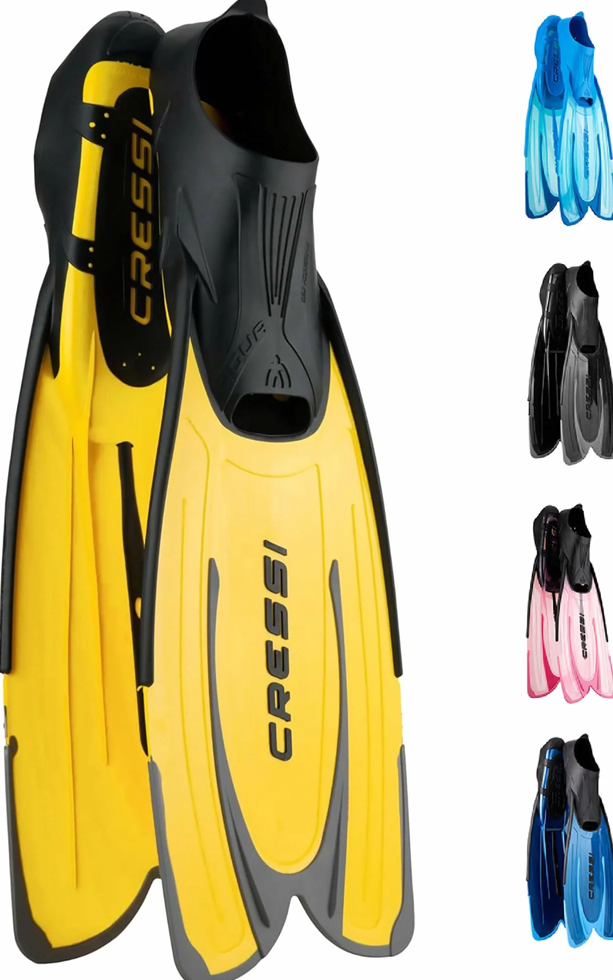 CRESSI Agua Pinne a Scarpetta Leggere per Snorkeling Nuoto e Attività Acquatiche con Calzata Automatica Morbida in Termo-Gomma e Pinna Reattiva – Design Italiano Prodotto in Italia