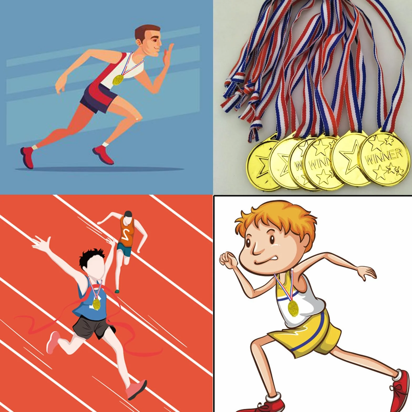 Medaglie Vincitori Premiazioni per Competizioni Sportive Scolastiche - 24 Pezzi di Plastica