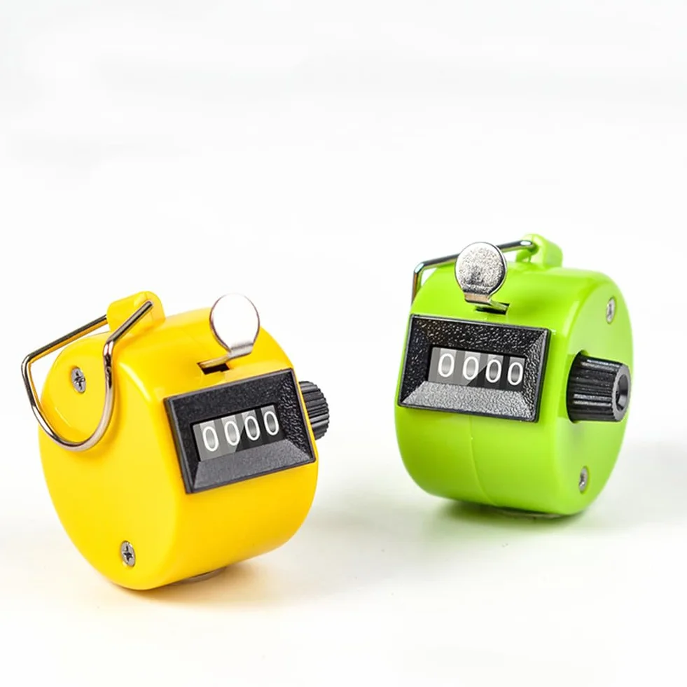 Contatore Manuale in Metallo 3 Pezzi, Tally Counter Digitale Display a 4 Cifre