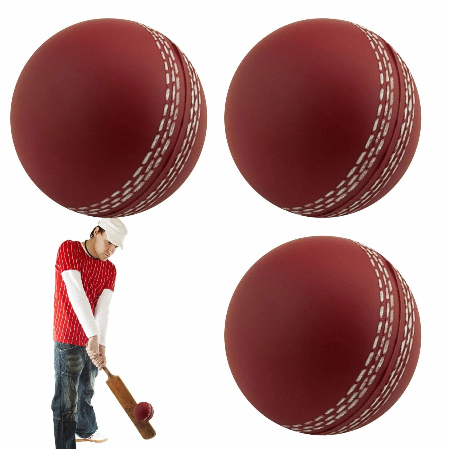 Palla da Cricket Sportiva per Allenamento - Palline da Cricket Cucite a Mano per Club, Interno ed Esterno