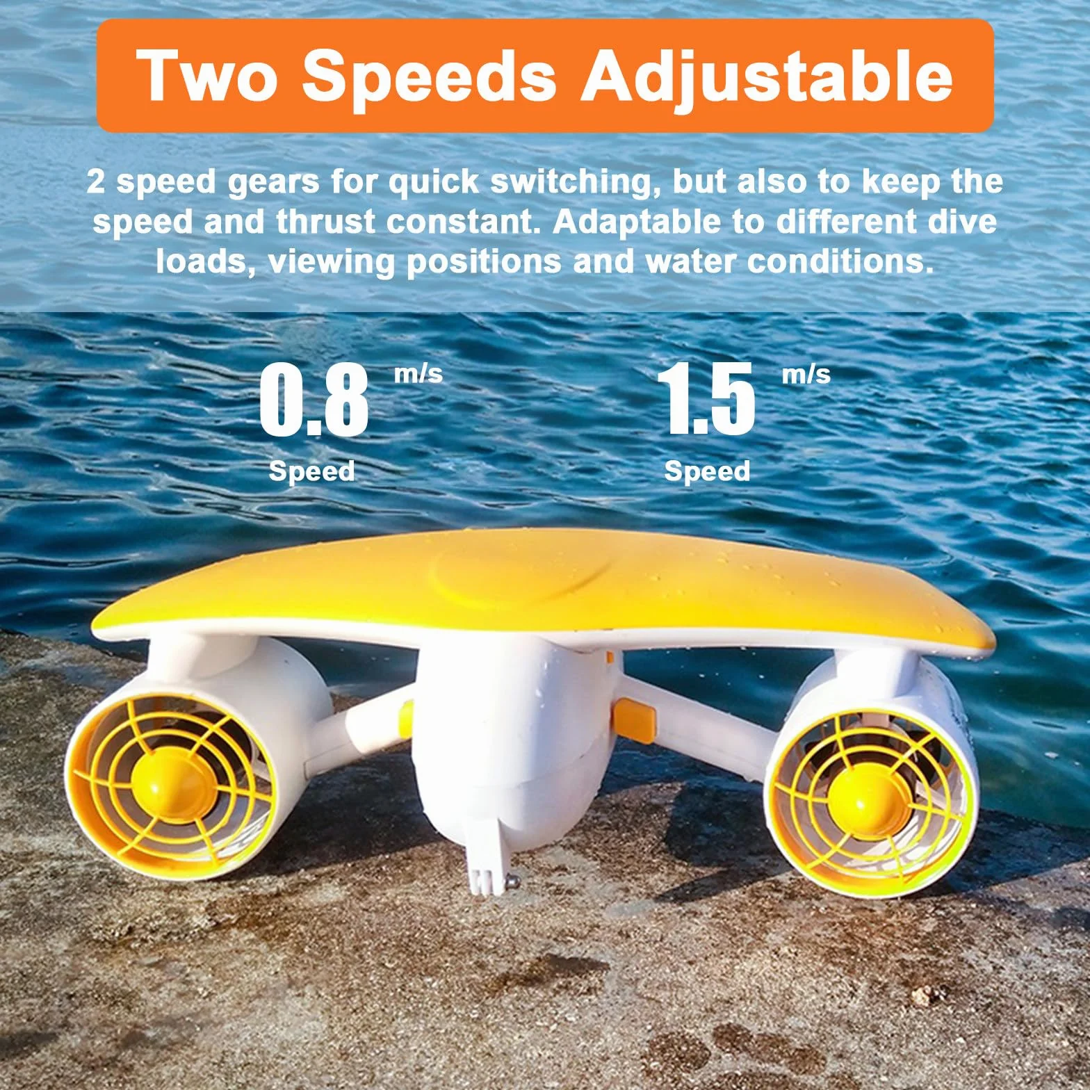 Booster Subacqueo Portatile, Scooter Subacqueo, Profondità Massima 50 M, Compatibile Fotocamera Sportiva
