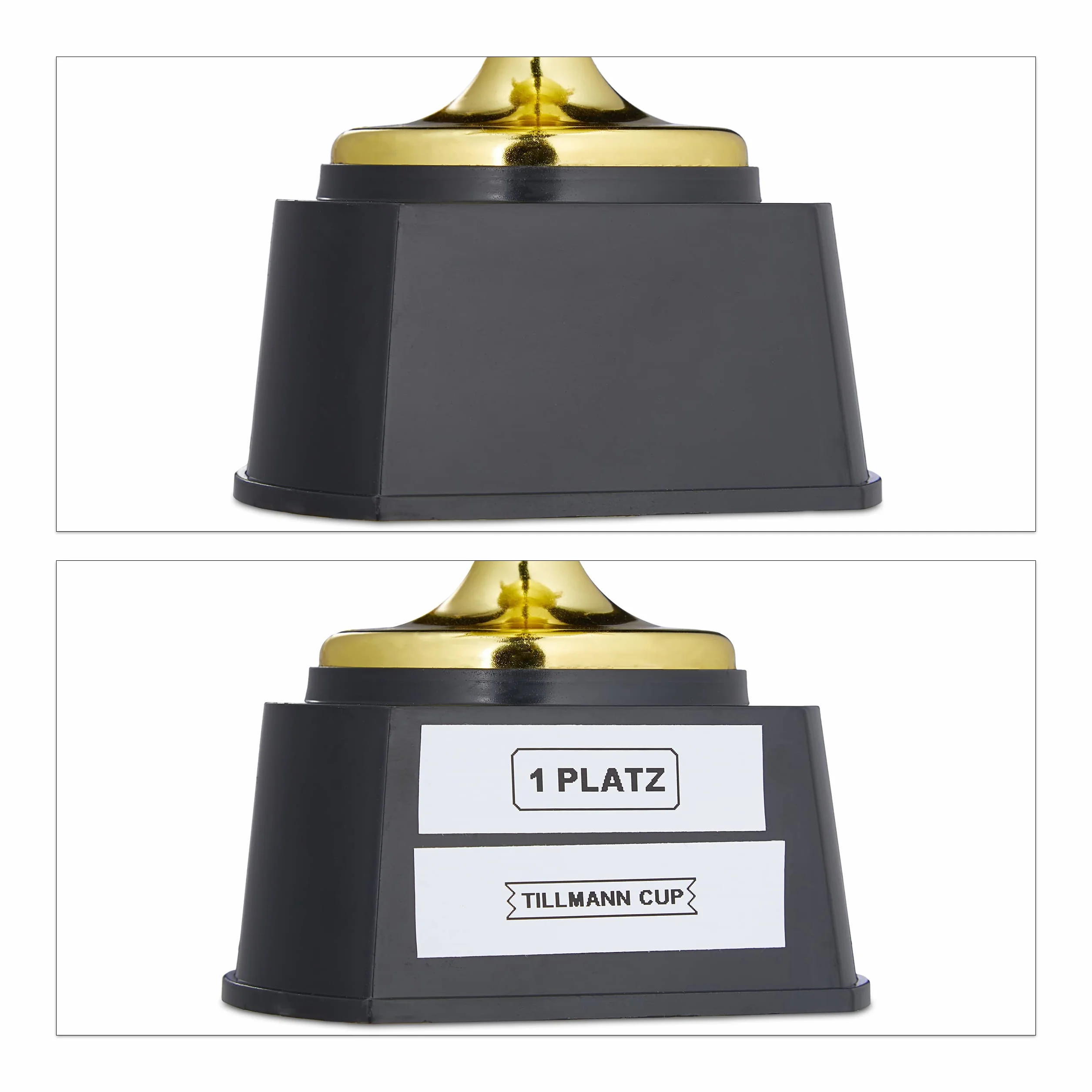 Relaxdays Coppa Sport e Feste 3 Pezzi Oro Argento Bronzo Plastica 22,5 x 13,5 x 8,5 cm