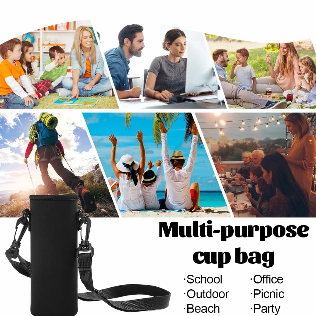Borsa in Neoprene per Borraccia con Tracolla 1500ML, Custodia Protettiva Porta Bottiglia Acqua per Viaggio ed Escursionismo