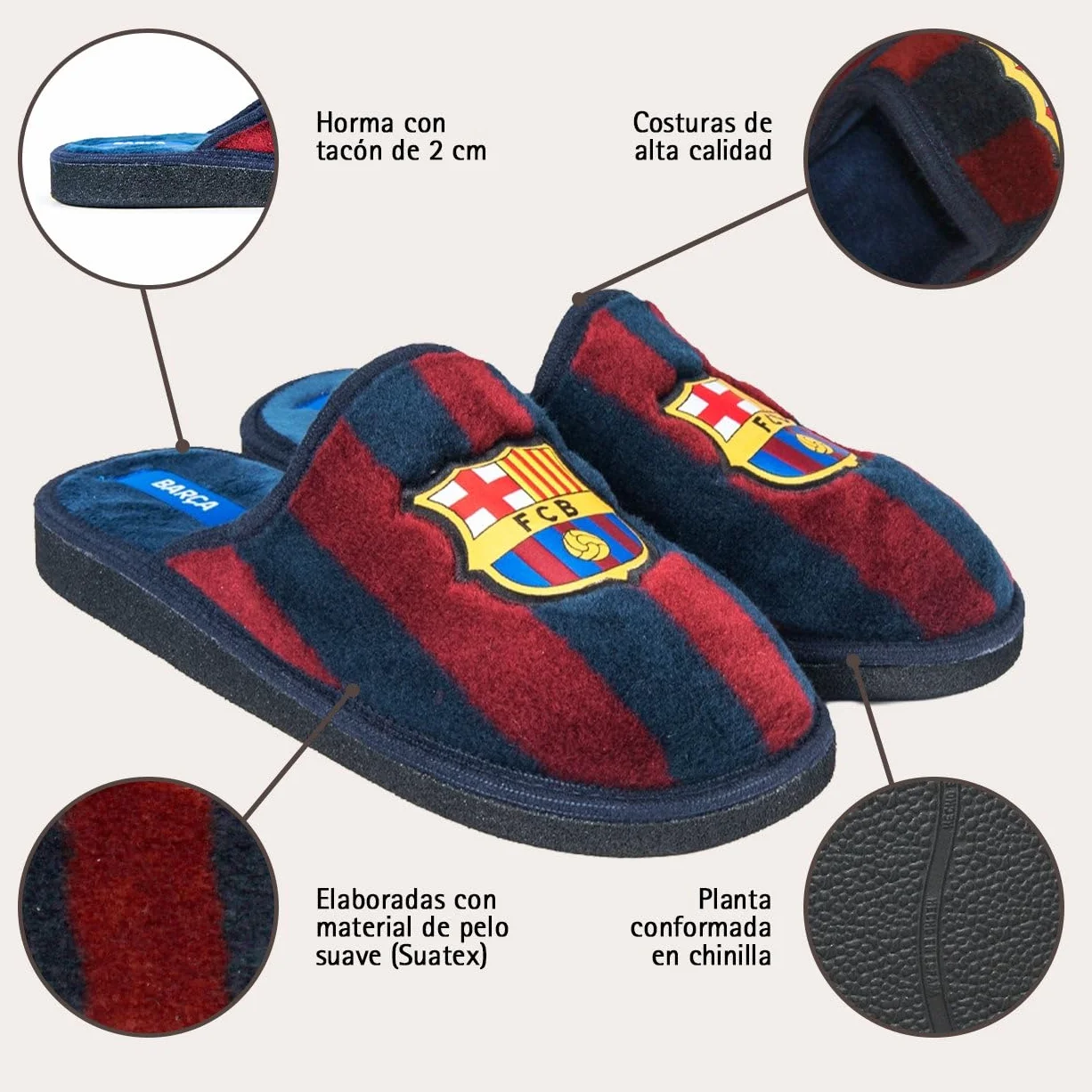 MARPEN SLIPPERS, Pantofole Invernali Ufficiali FC Barcelona di Calcio Bambini