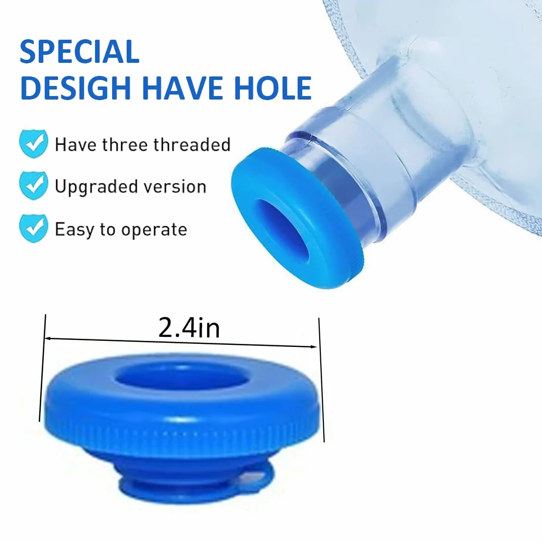 Tappi di Ricambio per Bottiglia d'Acqua in Silicone, Anti-fuoriuscita, 5 Galloni, Blu