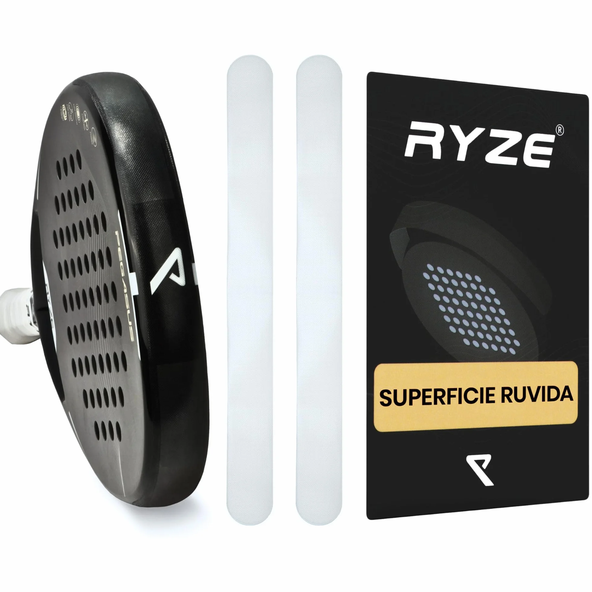 RYZE Paracolpi Racchetta Padel Trasparente Ruvido Confezione da 2 Resistente Elastico