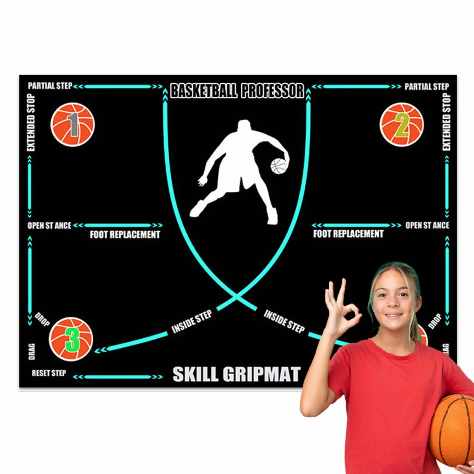 Tappetino per Allenamento di Pallacanestro, Tappeto Velocità Foodstep per Basket