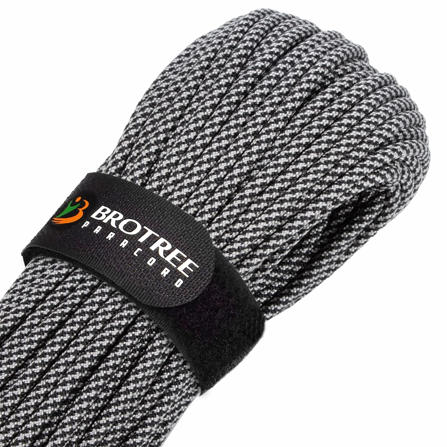 Brotree Paracord 4mm 9 Fili 100% Nylon Corda Tipo III 280kg Carico di Rottura 15m Grigio Nero