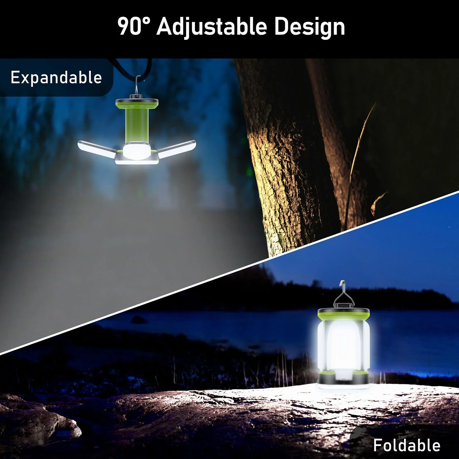Blukar Lampada Campeggio Ricaricabile 60 LED Super Luminoso Luce Campeggio Portatile 7 Modalità Lunga Durata