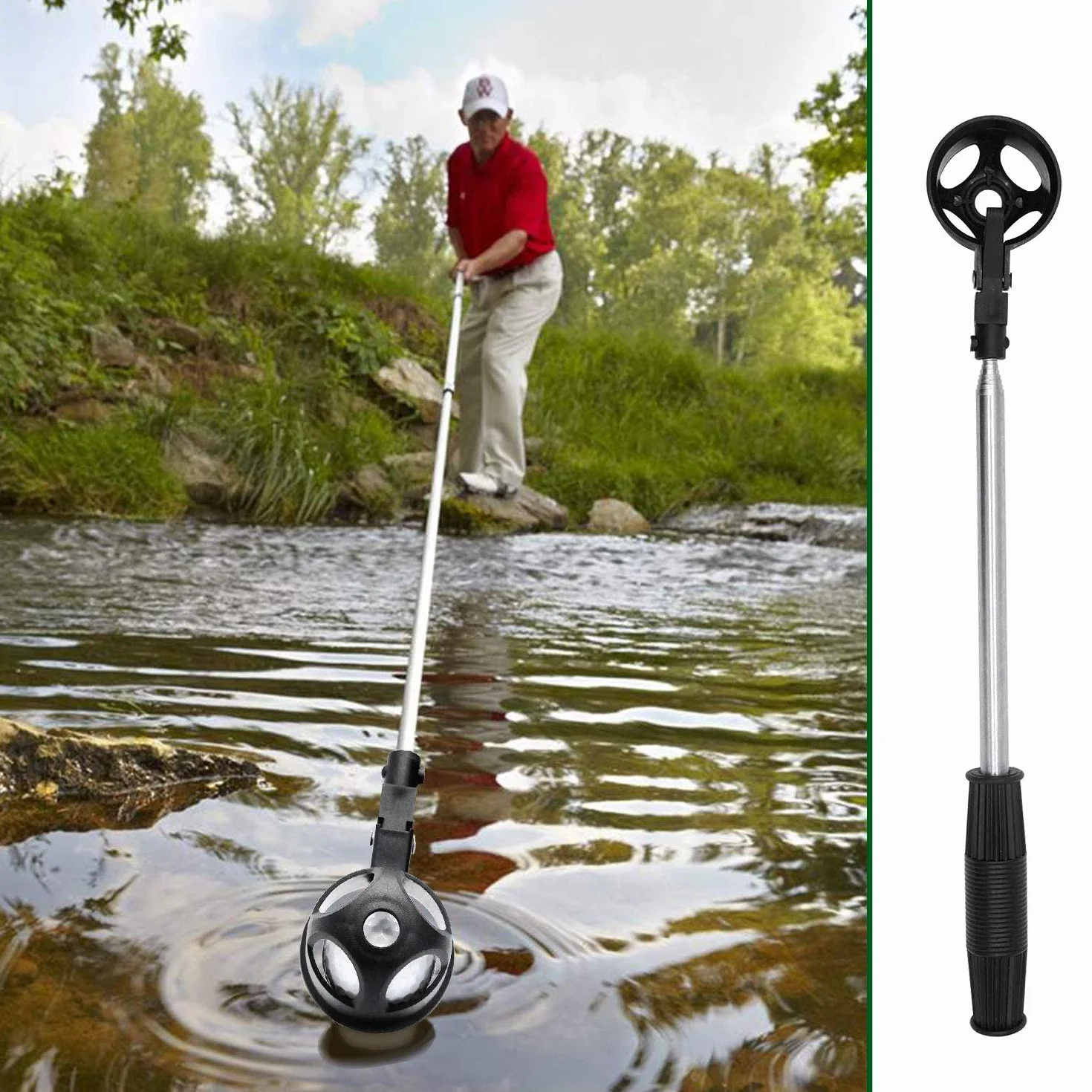 Retriever Telescopico per Palline da Golf Inossidabile con Pinza per Acqua 1,82 m 2,74 m Accessorio da Golf