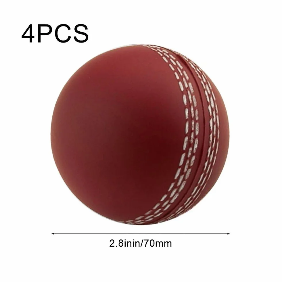Palline Cricket 4 Pezzi per Allenamento, Palla Morbida con Cucitura Cucita a Mano
