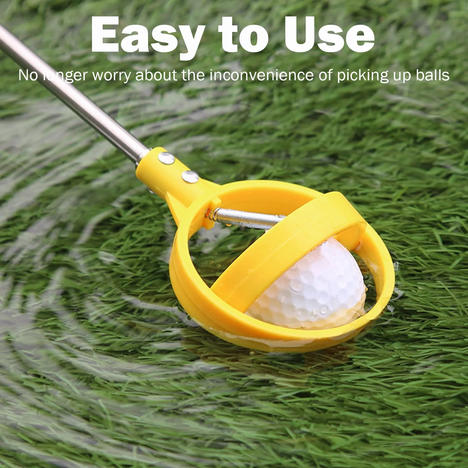 Ideal Swan - Raccoglitore telescopico retrattile per palline da golf, raccoglitori telescopici per palline da golf per acqua, grabber per palline da golf in acciaio inossidabile, accessori da golf per