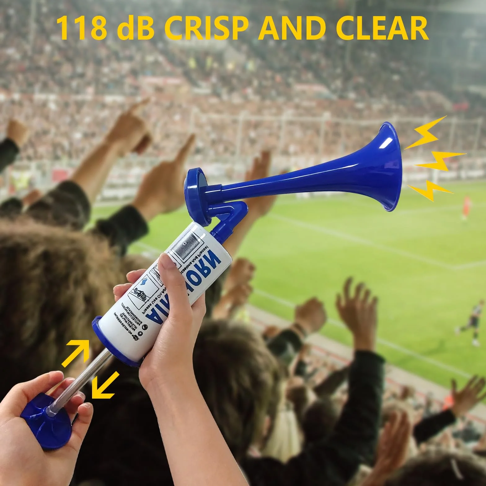 Fanfare Air Horn Estremamente Forte Corno da Stadio Tromba d'Aria Portatile per Nautica Eventi Sportivi