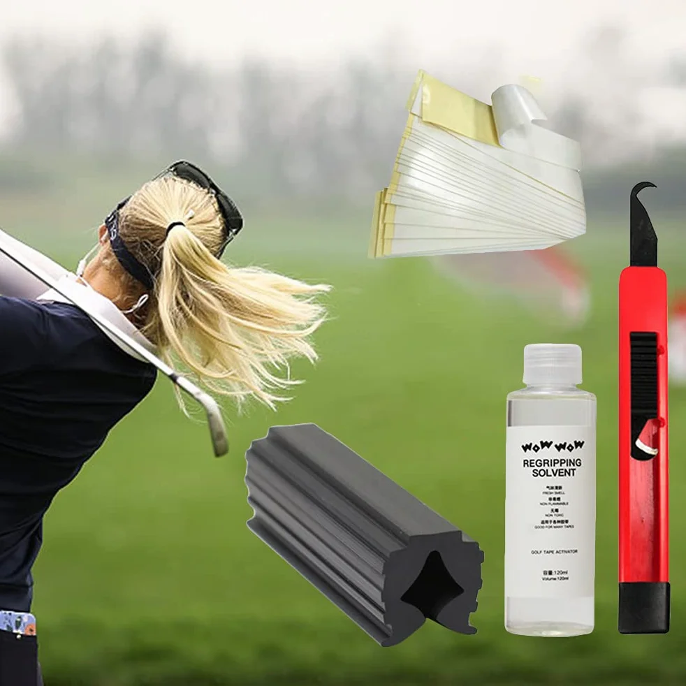 KENANLAN Kit Completo di Impugnature per Regripping Club 15 Nastri Morsetto Gancio Lama Solvente