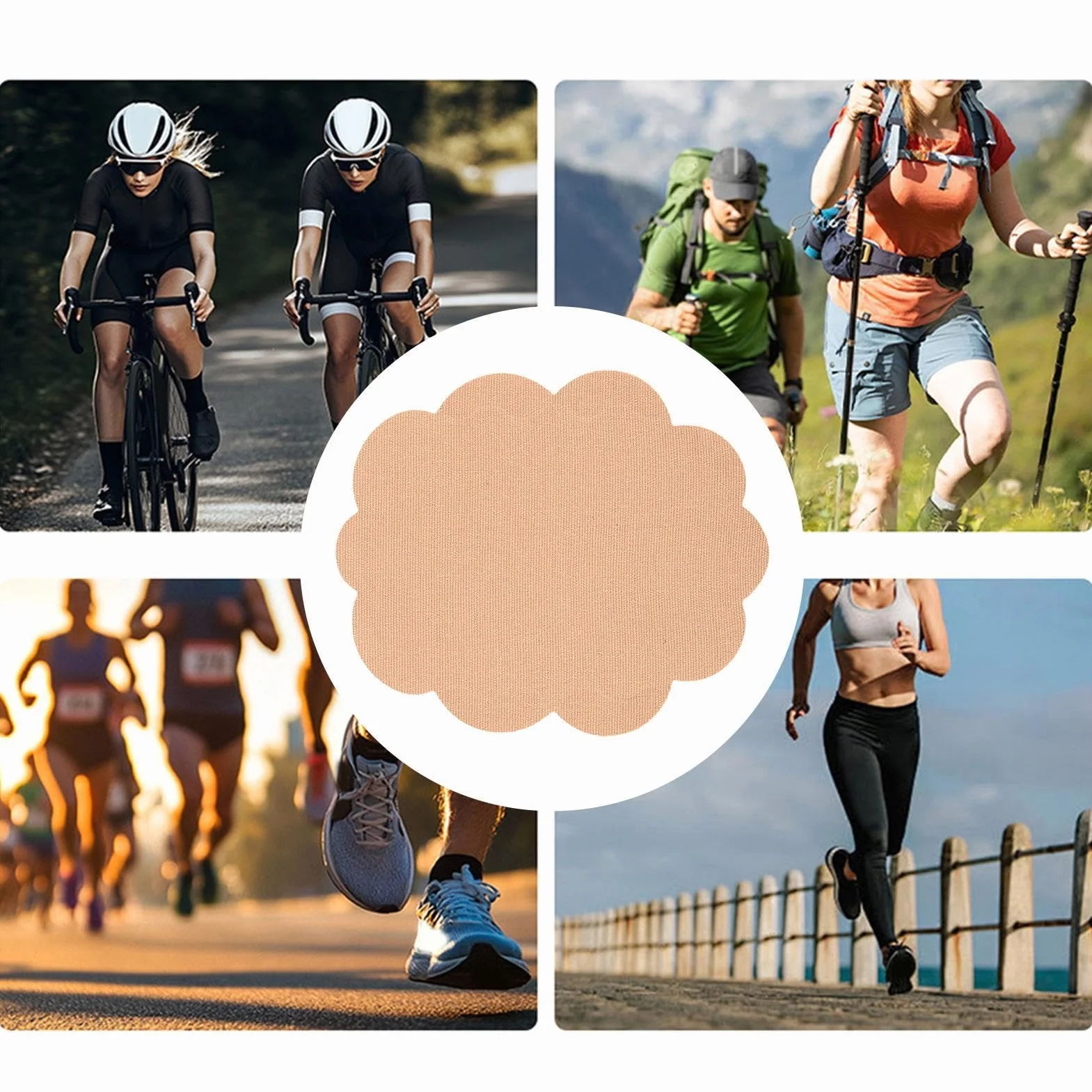 Adesivo antisfregamento interno coscia 10 pezzi autoadesivi resistenti all'usura per ciclismo