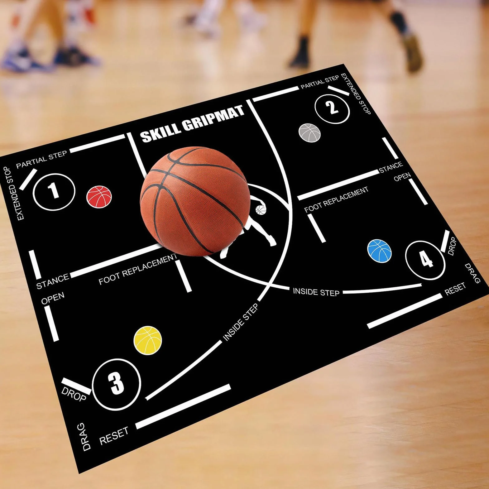 Tappetino Silenzioso Non Slip per Allenamento di Basket per Sviluppo Competenze e Esercitazioni di Reazione