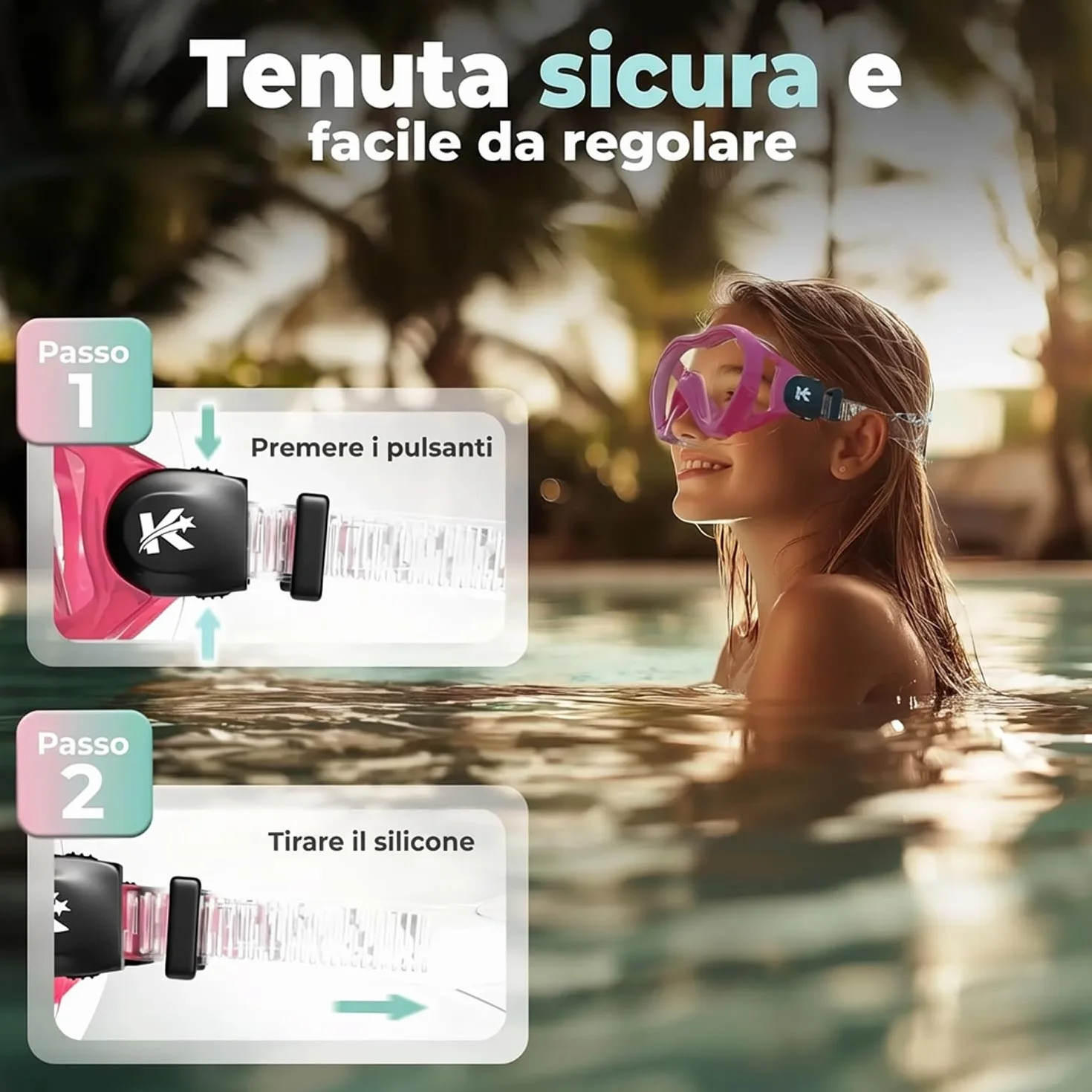 KIDVERSE Occhialini da nuoto per bambini protezione UV rivestimento antiappannamento impermeabili comodi