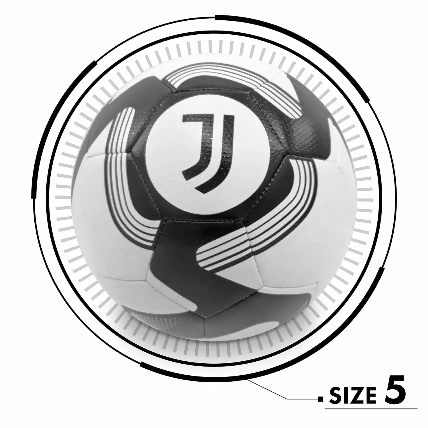 Mondo Sport Pallone da Calcio Cucito F.C. Juventus Size 5 410 g Bianco/Nero