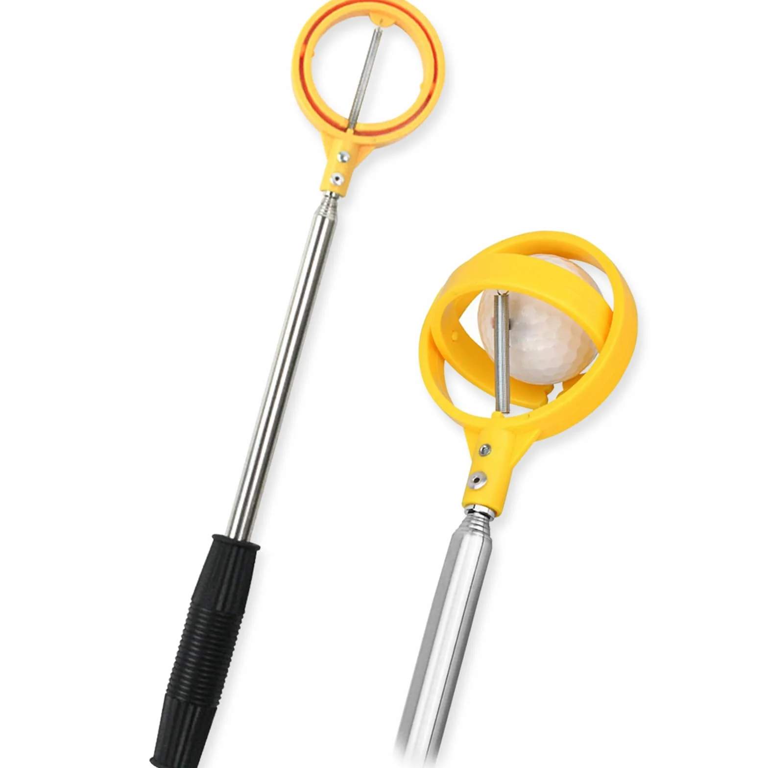 Ideal Swan - Raccoglitore telescopico retrattile per palline da golf, raccoglitori telescopici per palline da golf per acqua, grabber per palline da golf in acciaio inossidabile, accessori da golf per