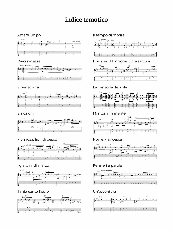 Lucio Battisti - 14 successi per chitarra solo | Songbook con tablature per livello intermedio | Arrangiamenti di Roberto Fabbri con audio online e spartiti scaricabili per studio e performance