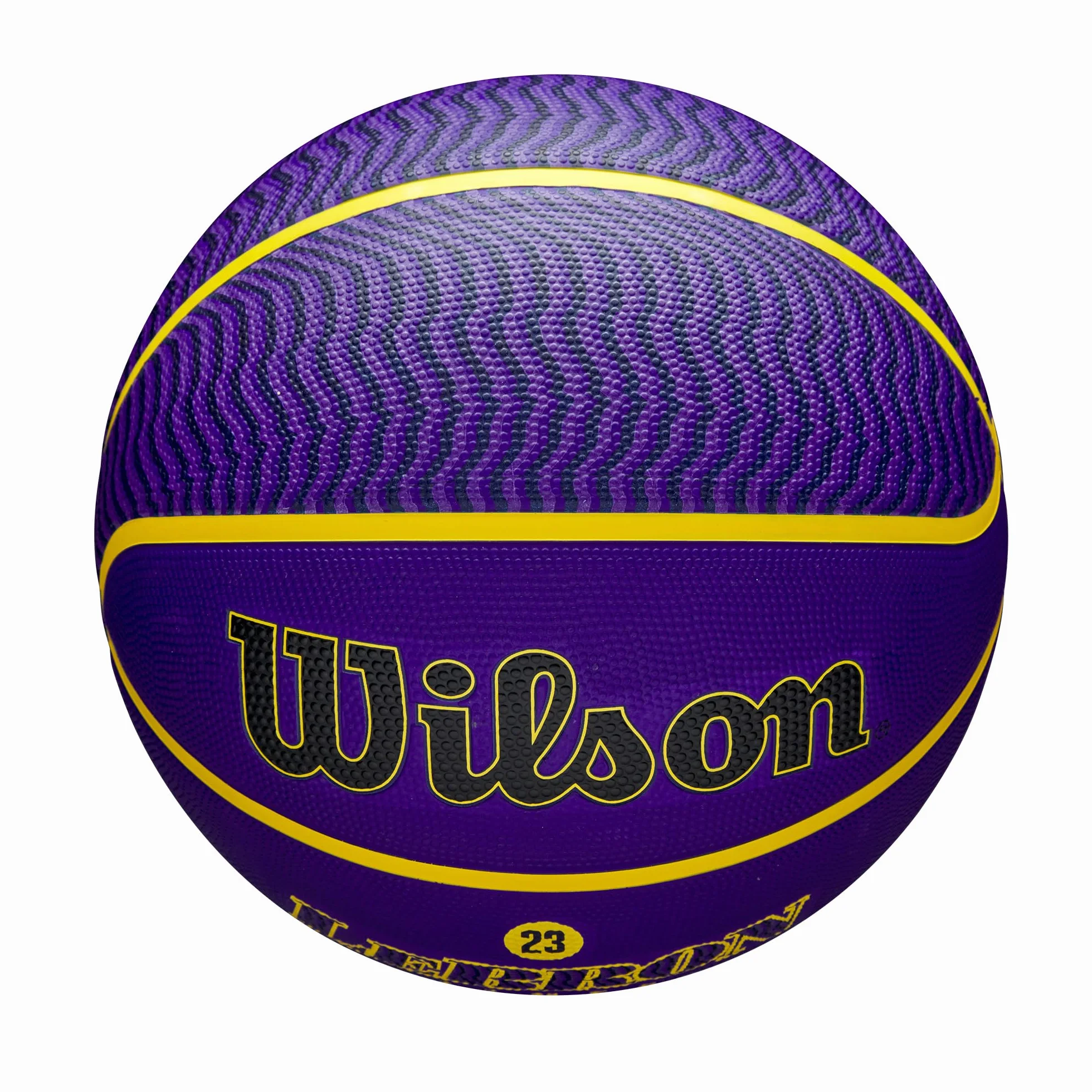 Wilson Pallone da Basket da Esterno NBA Player Icon Lebron James Viola Giallo Taglia 7