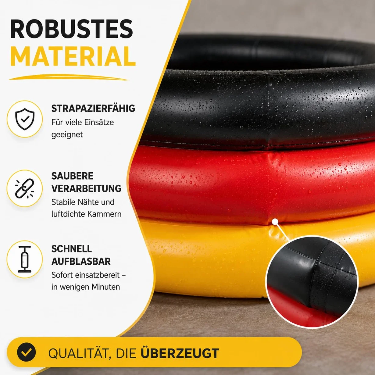 Dekotalent® - Raffreddatore per bevande, gonfiabile, XXL, 60 cm, per bevande, articolo per tifosi, decorazione da tavolo per i mondiali di calcio, EM 2024 (refrigeratore per bevande in Germania)