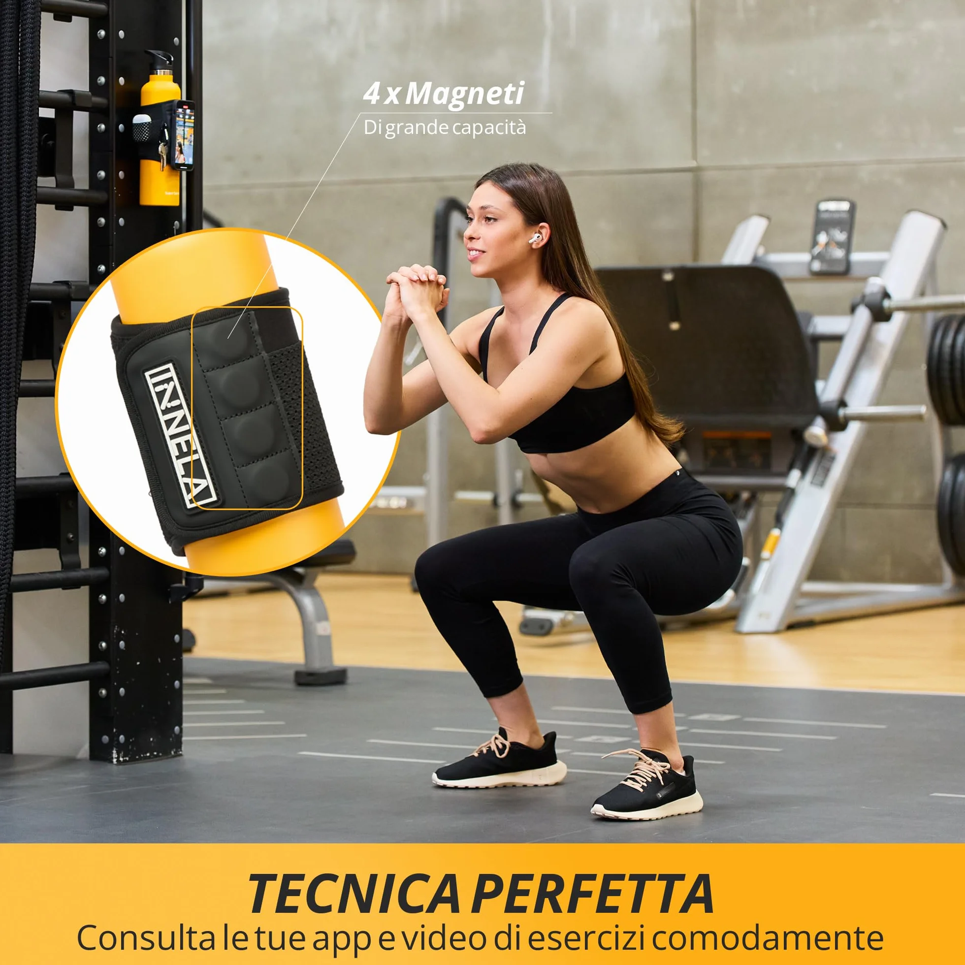 MagnetFit Custodia Magnetica per Bottiglia d'Acqua da Palestra Compatibile con MagSafe Apple e Smartphone Android