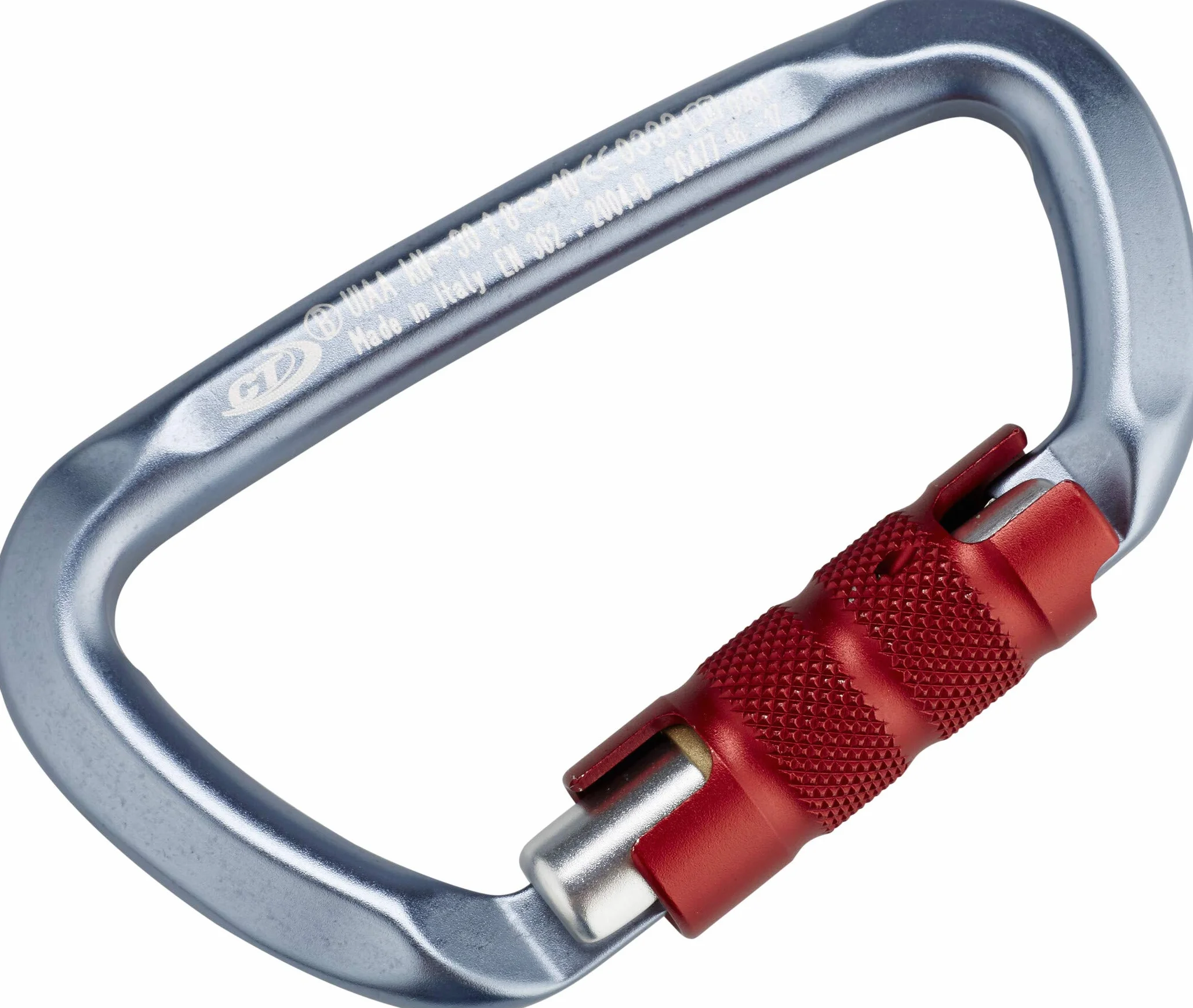 Climbing Technology Moschettone a D con Ghiera 3 Movimenti Blu