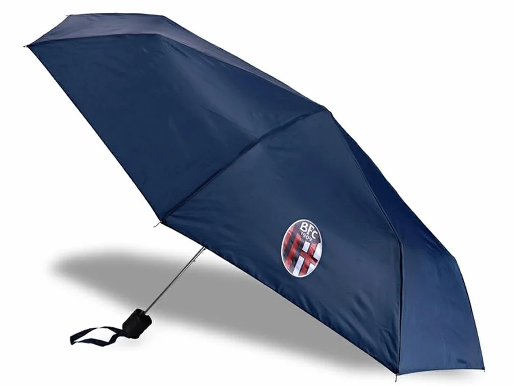 Ombrello Tascabile Bologna FC, Automatico, Blu Navy, Logo Squadra