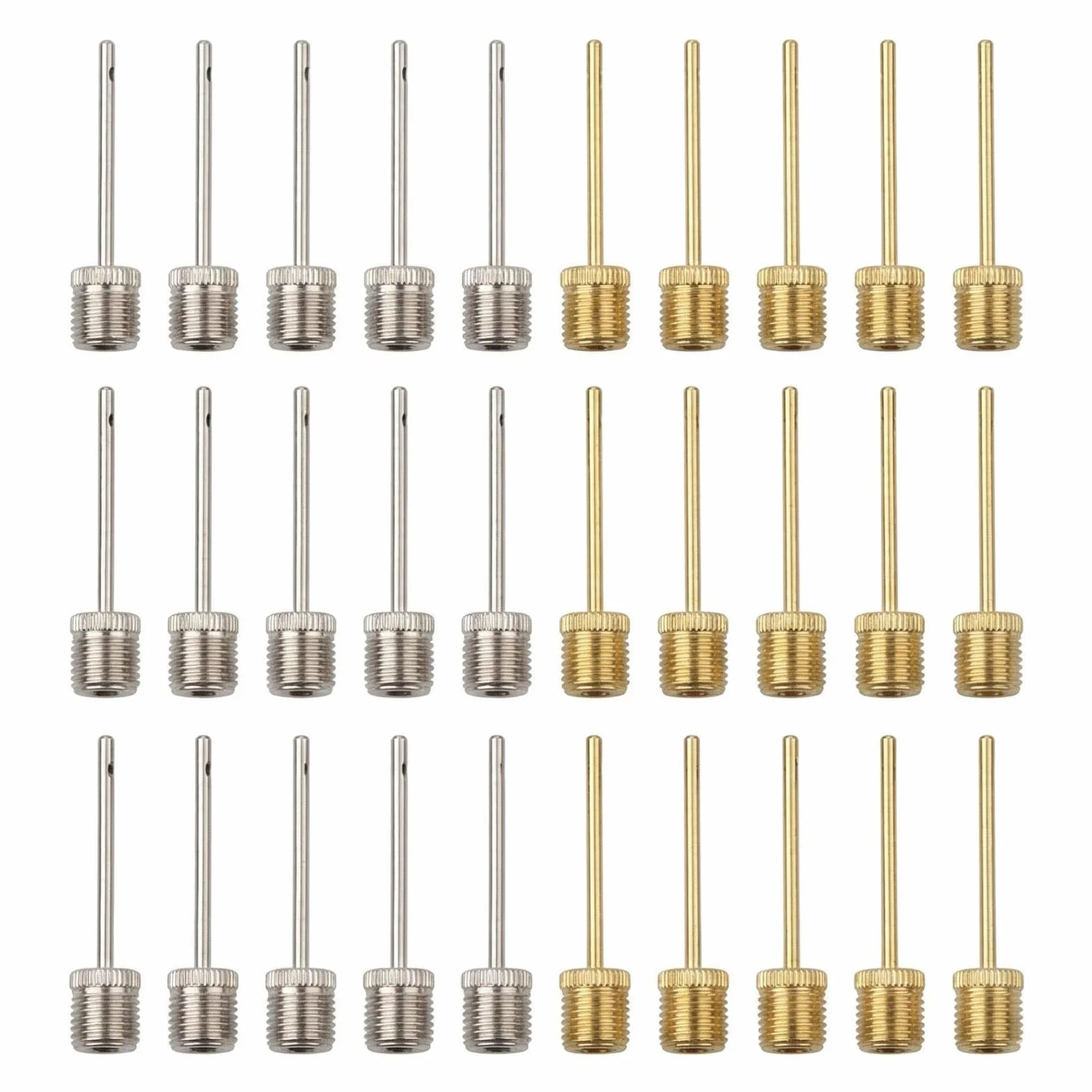 Aghi per Gonfiare Palloni Acciaio Inossidabile 30 Pezzi Kit Gonfiaggio Universale