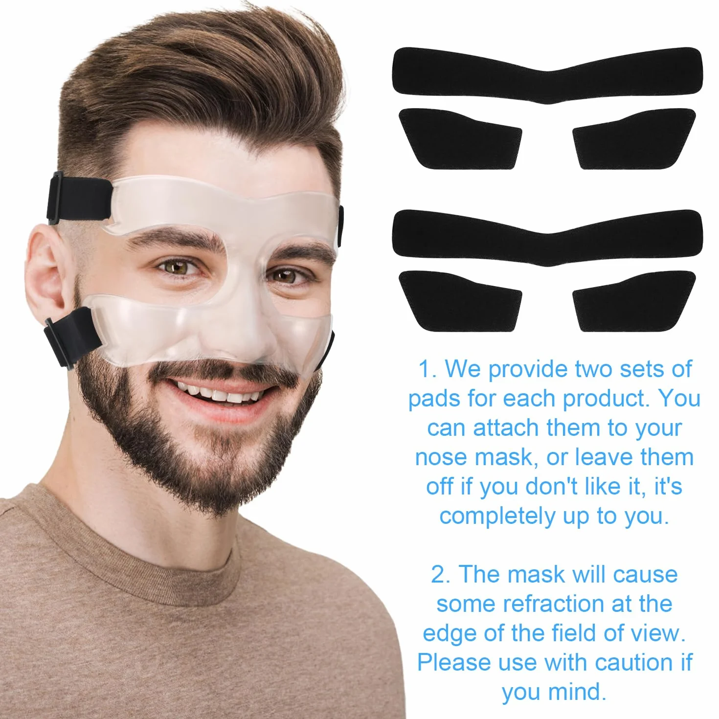 Maschera Protettiva per Naso Rotto Regolabile con Imbottitura Traspirante per Basket Calcio Adulti Adolescenti