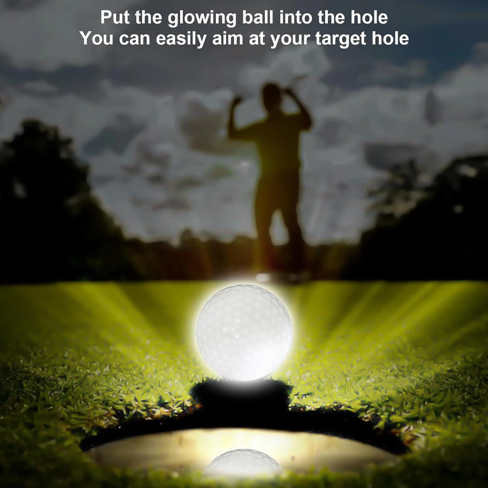 PORFOYO 6 palline da golf luminose LED notte riutilizzabili rosso giallo verde blu bianco rosa
