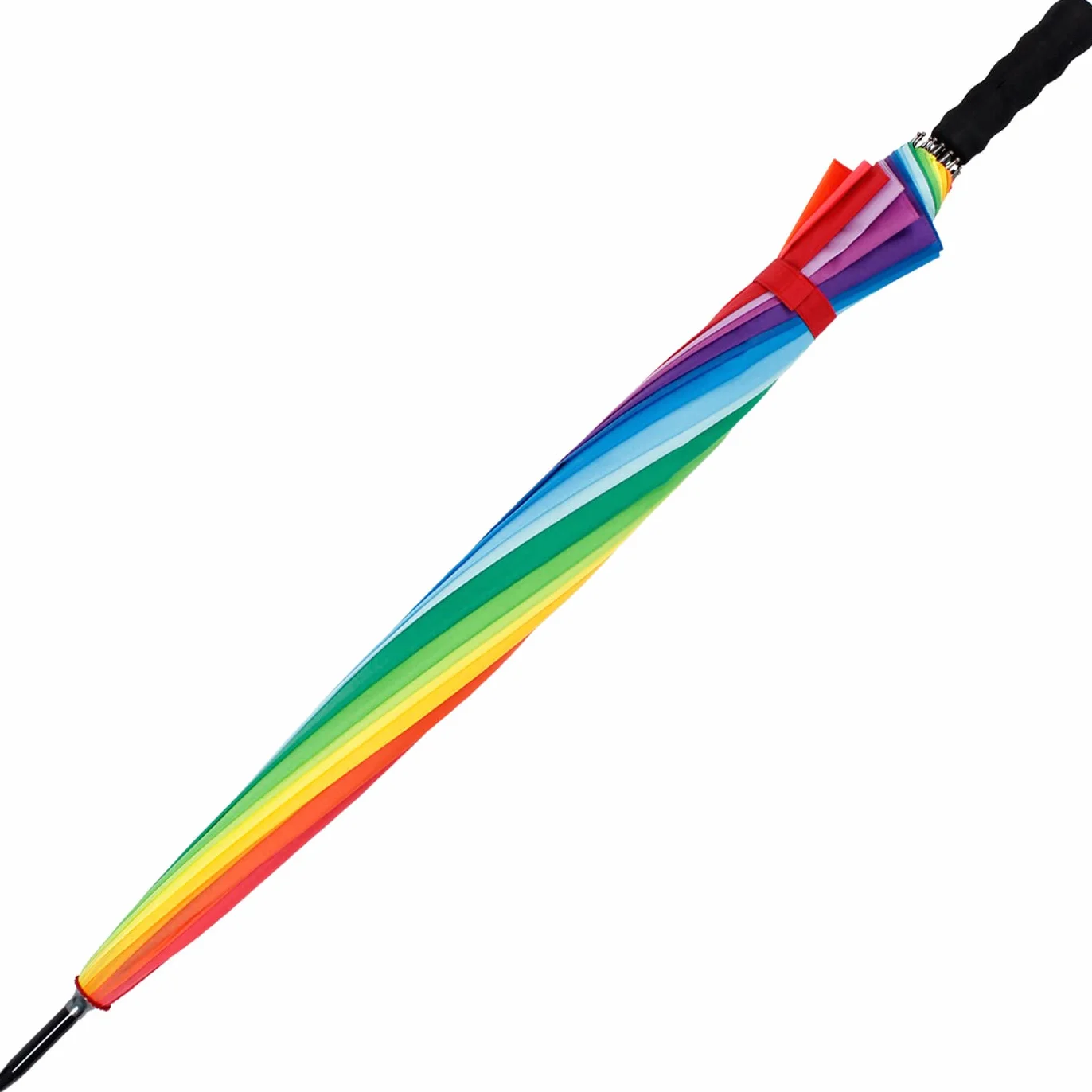 iX Brella ombrello grande, arcobaleno, multicolore, 129 cm, leggermente XXL con impugnatura morbida