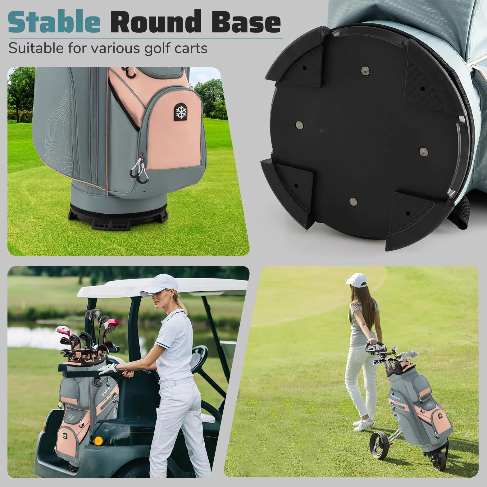 LIFEZEAL Borsa da golf con 14 divisori, borsa da golf con 11 tasche, borsa da golf portatile con cinghia, maniglie, supporto per ombrelli