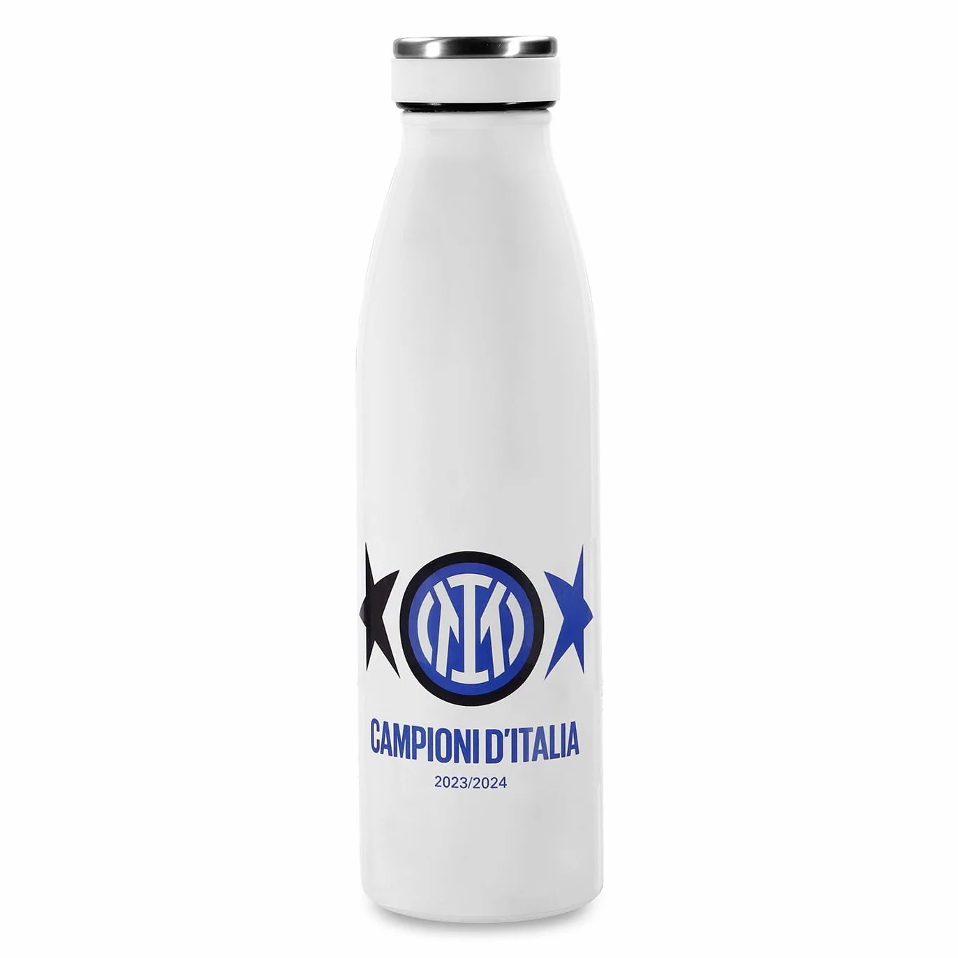 Inter - Borraccia Celebrativa 20° Scudetto 2024 Termica in Acciaio Inox, 500 ml - Mantiene Fredde le Bevande Fredde per 24 Ore e Calde per 12 Ore Prodotto Ufficiale FC Internazionale Milano