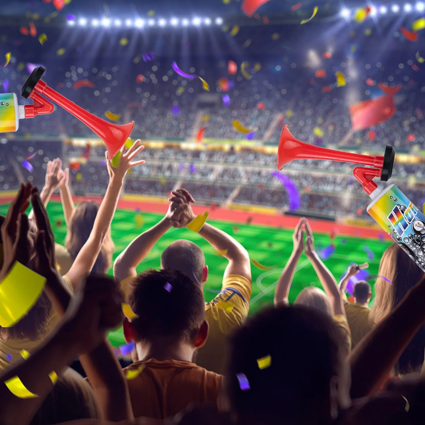 3 Pezzi Air Horn, Pompa per Fanfare ad Aria Compressa, Corno da Stadio, Fan della Pressione dell'Aria, Corno Pneumatico Manuale per Gli Appassionati di Calcio, Feste di Compleanno, Sport