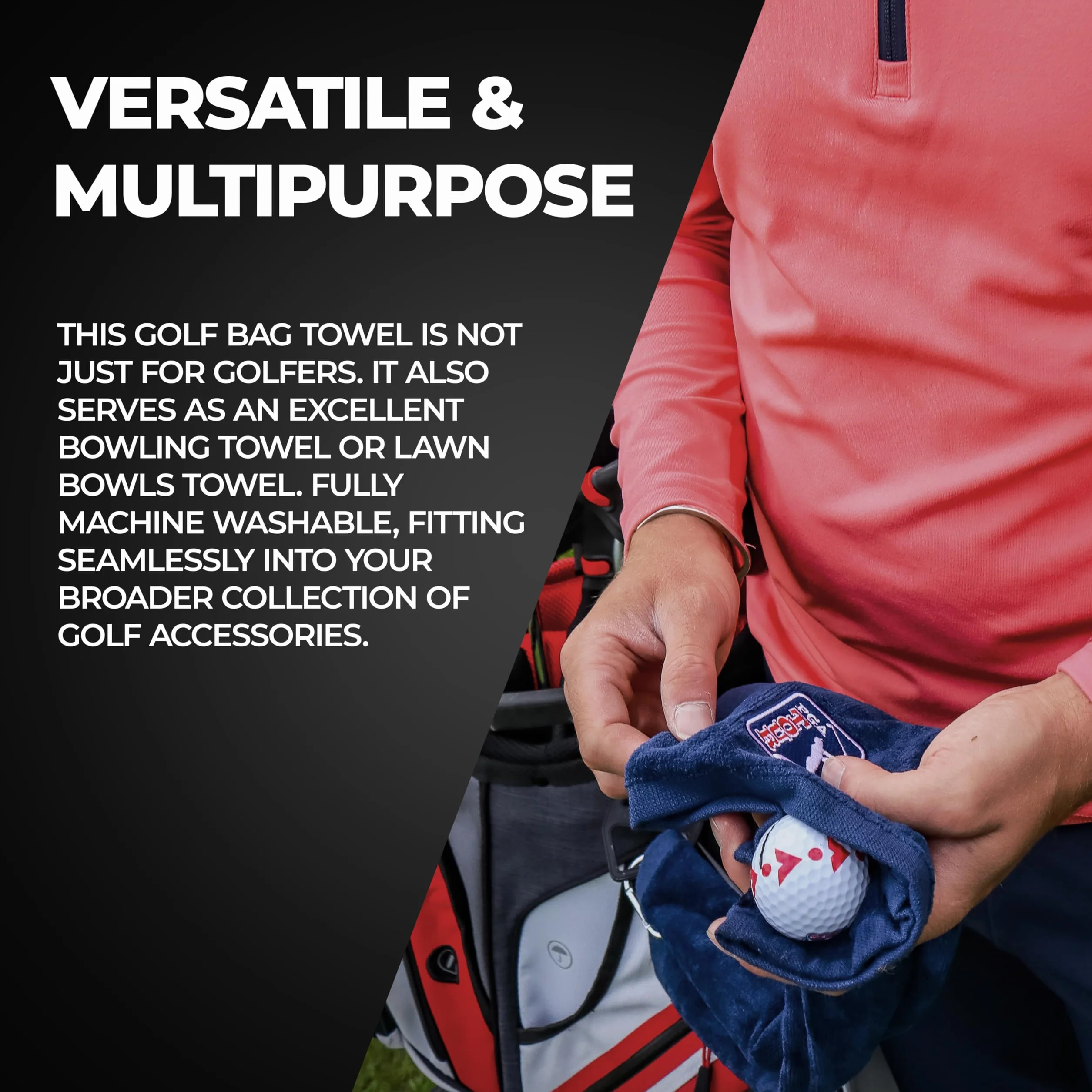 PGA Tour Asciugamano da Golf, Colore Blu, 16.5 x 19 Pollici