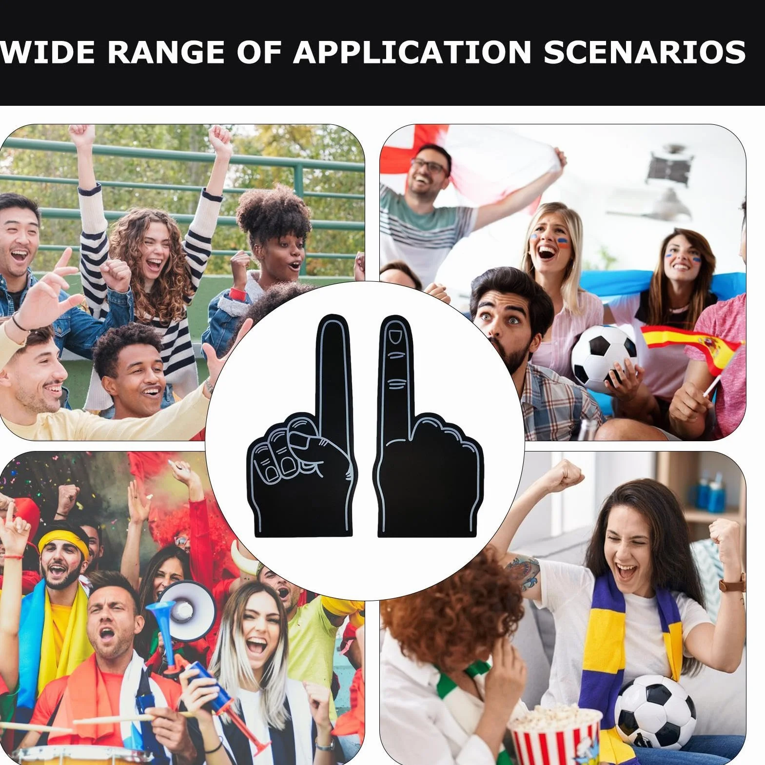 Genérico Foam Finger - Giant 18 Inch Sports Fan Foam Hand for Cheerleading Events