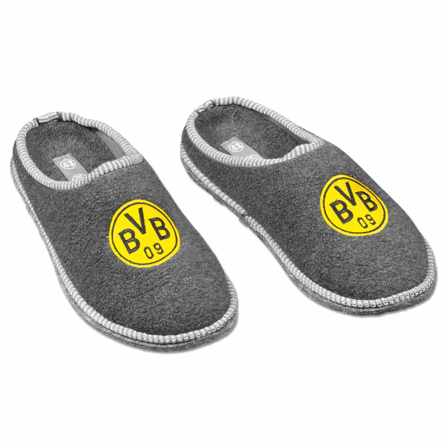Borussia Dortmund, Pantofole Unisex - Adulto Grigio Sportivo e Morbido