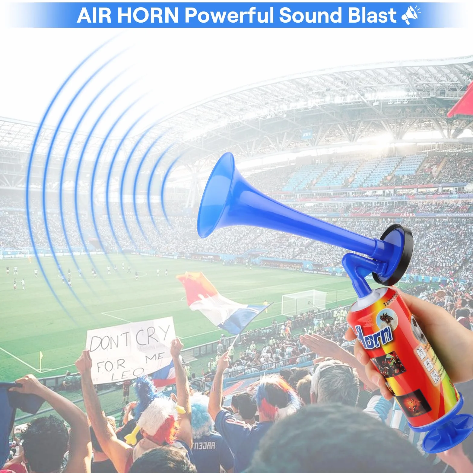 Tromba Stadio ad Aria Manuale, Air Horn per Partite di Calcio, Eventi Sportivi, Nautica