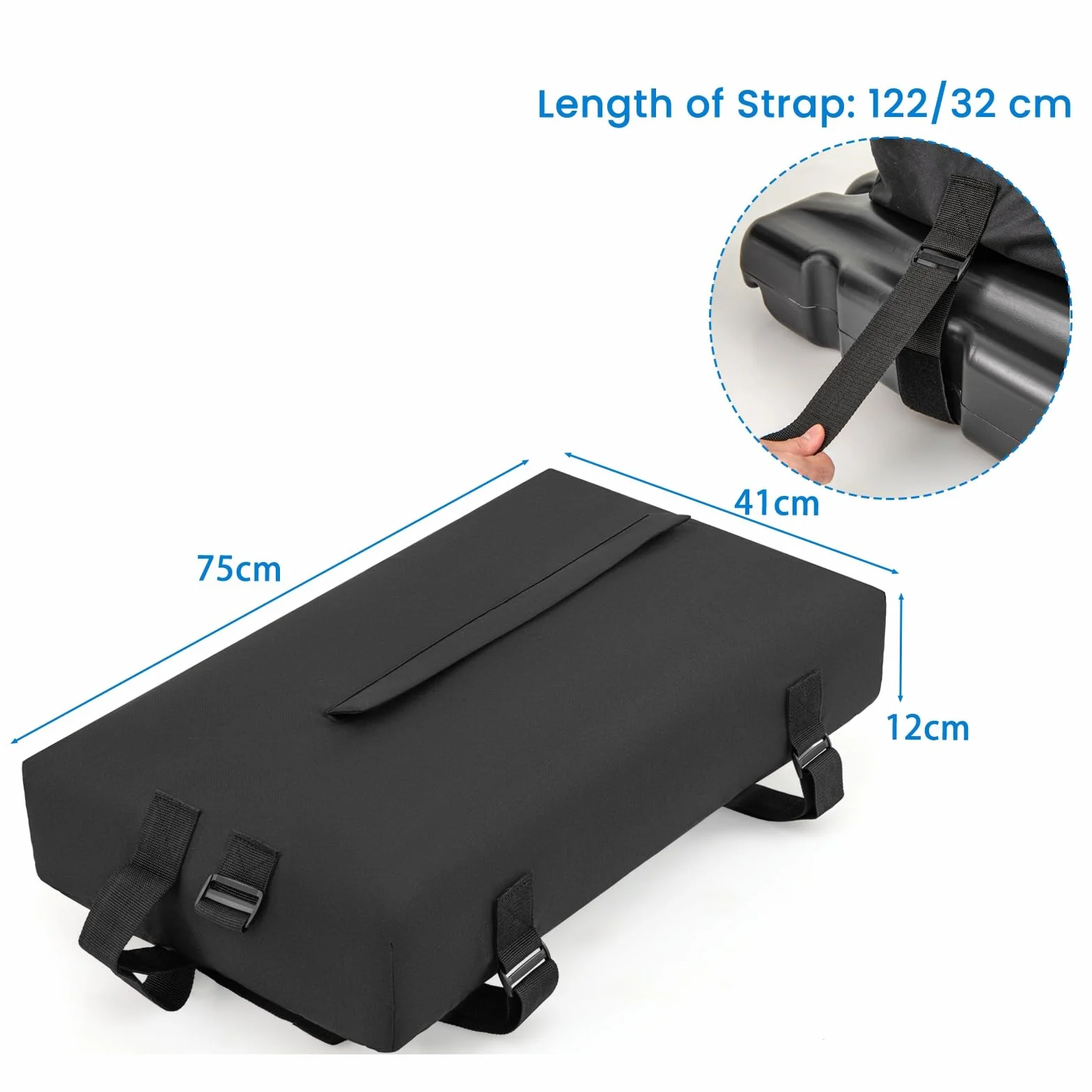 LIFEZEAL Borsa di Sabbia per Canestro da Basket, 75 x 41 x 12 cm, Sacco di Sabbia per Canestro da Basket, Ancora a Base Resistente, in Tessuto Oxford, per Interni ed Esterni, Portata 136 kg, Nera